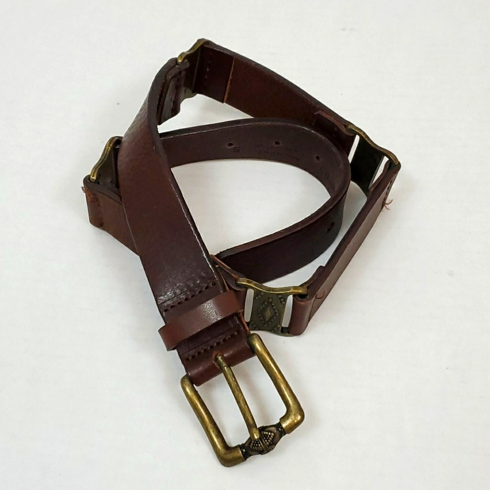 Albatros leather metal detail made in Italy belt boho festive size S